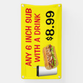 ドリンク付カスタマイズき任意の6インチサブ価格を追加 横断幕 (縦)
