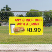 ドリンク付カスタマイズき任意の6インチサブ価格を追加 横断幕 (インサイチュ)
