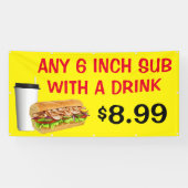 ドリンク付カスタマイズき任意の6インチサブ価格を追加 横断幕 (横)