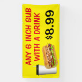 ドリンク付カスタマイズき任意の6インチサブ価格を追加 横断幕 (縦)