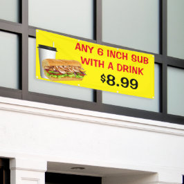 ドリンク付カスタマイズき任意の6インチサブ価格を追加 横断幕