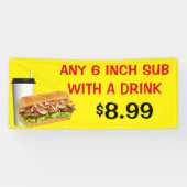 ドリンク付カスタマイズき任意の6インチサブ価格を追加 横断幕 (横)