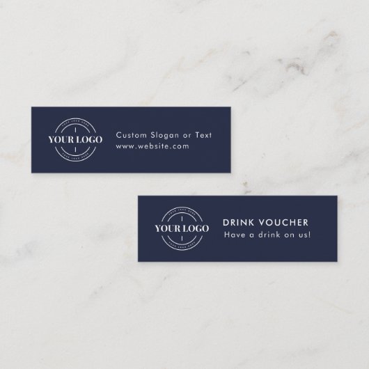 ドリンク企業のバウチャーチケット会社イベントロゴ スキニー名刺 (正面/裏面)