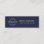 ドリンク企業のバウチャーチケット会社イベントロゴ スキニー名刺 (裏面)