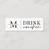 ドリンク企業のバウチャー事業イベントバーチケット スキニー名刺 (正面)