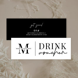 ドリンク企業のバウチャー事業イベントバーチケット スキニー名刺