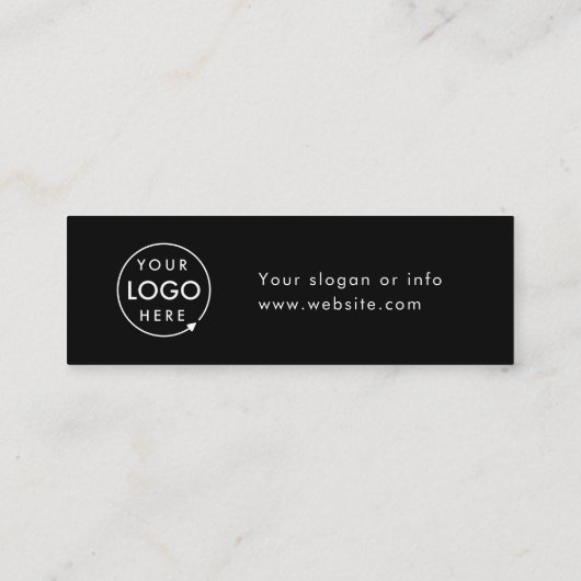 ドリンク企業のバウチャー |ブラックイベントロゴカード スキニー名刺 (裏面)