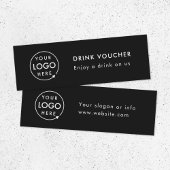 ドリンク企業のバウチャー |ブラックイベントロゴカード スキニー名刺