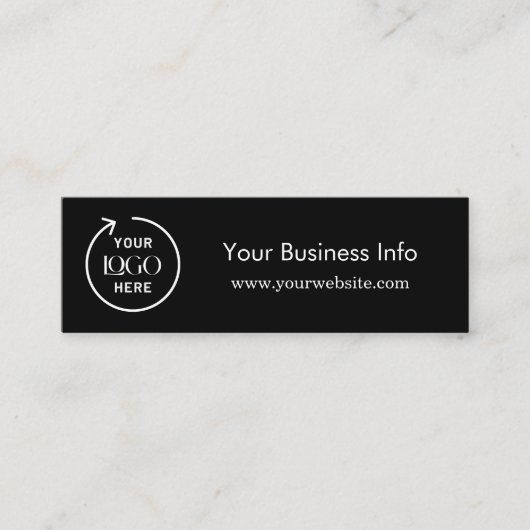 ドリンク企業のバウチャー | ミニマリストブラック スキニー名刺 (正面)
