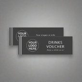 ドリンク券企業のイベントクリーングレーのロゴカード スキニー名刺