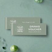 ドリンク券企業のイベントSageグリーンロゴカード スキニー名刺