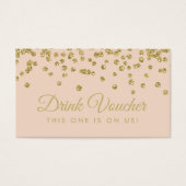ドリンク券金ゴールドフェイクグリッター紙吹雪赤面 (正面)