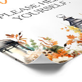 ドリンク小さなかぼちゃの赤ちゃんシャワーにサイン ポスター (角)