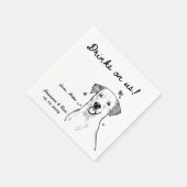 ドリンク描オンウスシンプルおもしろい犬結婚ズ スタンダードカクテルナプキン (角)