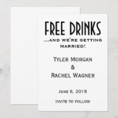 「ドリンク無料」保存日付 セーブザデート (正面/裏面)