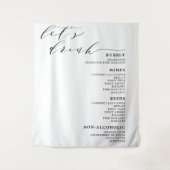 ドリンク白黒結婚のバー看板 タペストリー (正面)