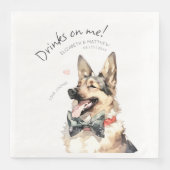 ドリンク私にドイツのシーパードウォーター色のおもしろい犬 (正面)