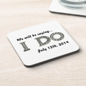 ドリンク結婚コースターきらきら光るの日付を保存する コースター (左側)