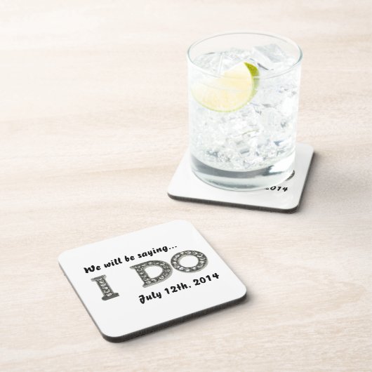 ドリンク結婚コースターきらきら光るの日付を保存する コースター (右側)