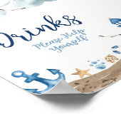 ドリンク航海の赤ちゃんシャワー看板 ポスター (角)