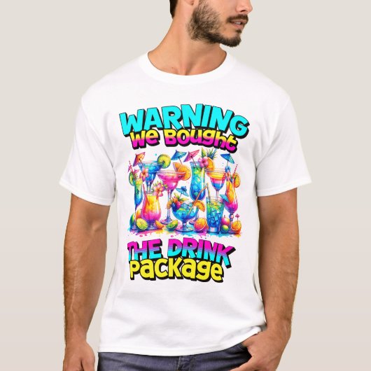 ドリンク警告パッケ買ージのクルーズシャツ Tシャツ (正面)