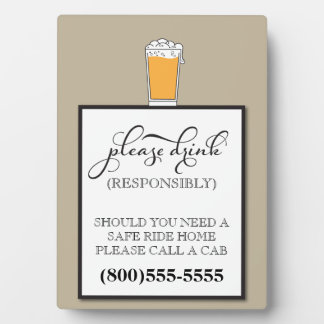 ドリンク責任あるバー標識 フォトプラーク