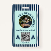 ドリンク買をグルーミング航海の魚釣りバチュラーパーティ バッジ (正面)