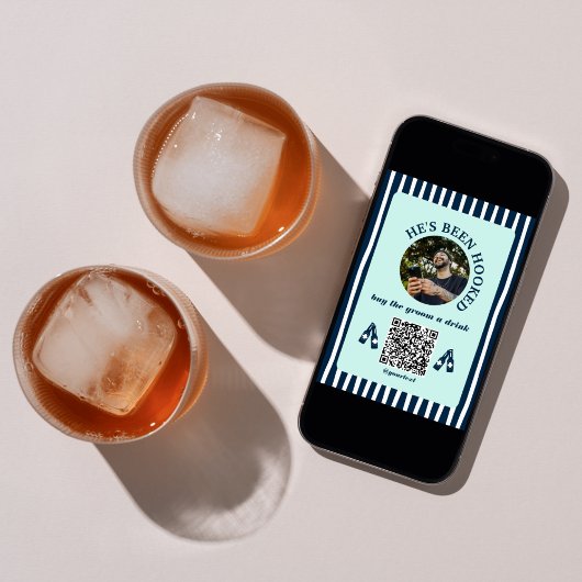 ドリンク買写真Qrコードバチュラーパーティのグルーミング カード