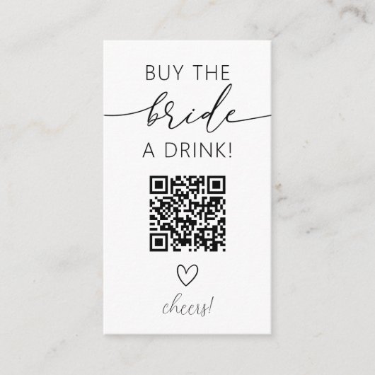 ドリンク買QRコードエンクロージャカードの花嫁 エンクロージャーカード (正面)