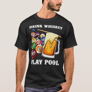 ドリンク遊プールIウィスキーおもしろいビリヤード6 Tシャツ
