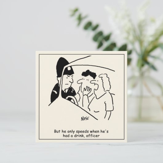 ドリンク運転手の夫と妻の漫画 カード (スタンド正面)