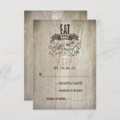 ドリンク食べして結婚式のRSVPカー結婚したドになる 出欠カード (正面/裏面)