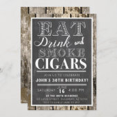 ドリンク食べとスモーク葉巻Anyイベント招待状 招待状 (正面/裏面)