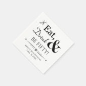 ドリンク食べとビー55ファンキーレトロ50誕生日 スタンダードカクテルナプキン (角)