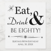 ドリンク食べとビー88レトロ80誕生日 ワインラベル (シングルラベル)