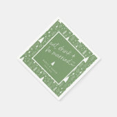 ドリンク食べとベスのク結婚したリスマスパターン紙 スタンダードカクテルナプキン (角)