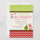 ドリンク食べとベメリーホリデークリスマスパーティー 招待状 (正面)