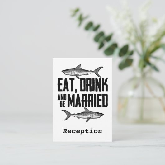 ドリンク食べとベーのヴィンテージ結婚したシャーク披露宴 エンクロージャーカード (スタンド正面)