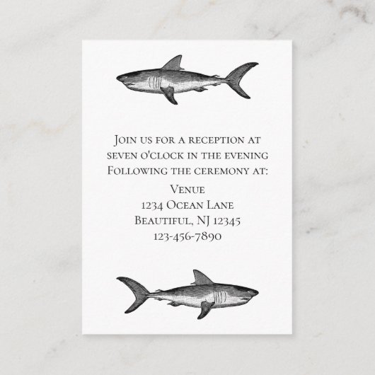 ドリンク食べとベーのヴィンテージ結婚したシャーク披露宴 エンクロージャーカード (裏面)