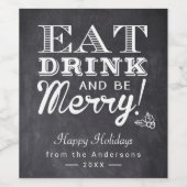 ドリンク食べとベークメリーボードハッピーホリデー ワインラベル (シングルラベル)