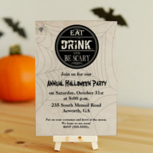 ドリンク食べとベ怖いハローウィンパーティ招待状 招待状