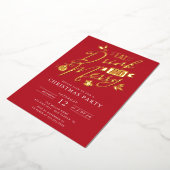 ドリンク食べとメリークリスマスのパーティー 箔シーズンカード (回転した状態)