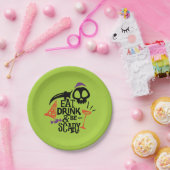 ドリンク食べと怖がるグリーンハローウィンパーティ ペーパープレート (パーティー)