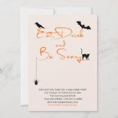 ドリンク食べと怖がるハローウィンパーティカード 招待状 (正面)