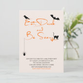 ドリンク食べと怖がるハローウィンパーティカード 招待状 (スタンド正面)