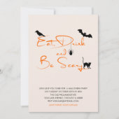 ドリンク食べと怖がるハローウィンパーティカード 招待状 (正面)