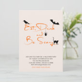 ドリンク食べと怖がるハローウィンパーティカード 招待状 (スタンド正面)