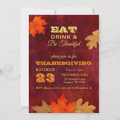 ドリンク食べと感謝する紅葉招待状 招待状 (正面)