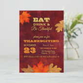 ドリンク食べと感謝する紅葉招待状 招待状 (スタンド正面)