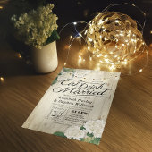 ドリンク食べとBeウェディング結婚したフラワーウッドライト 招待状